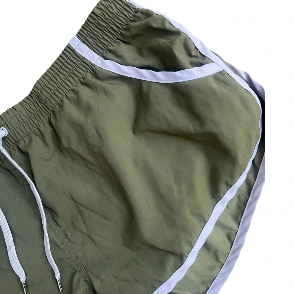 Pool Boy Retro Swim Shorts Men’s XL Olive Green Lined‎ Runner Trunks